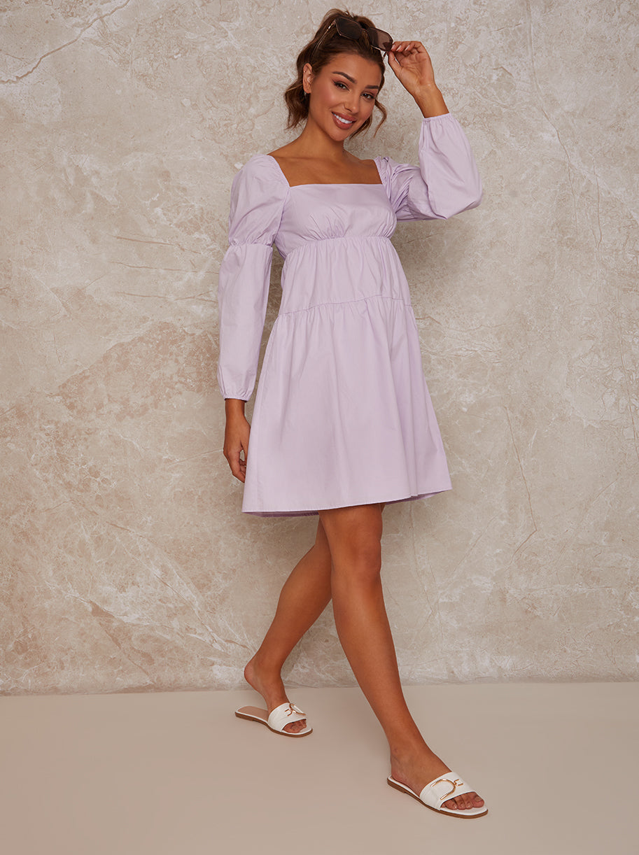 Puff Sleeve Smock Mini Dress — Garden Party Ready