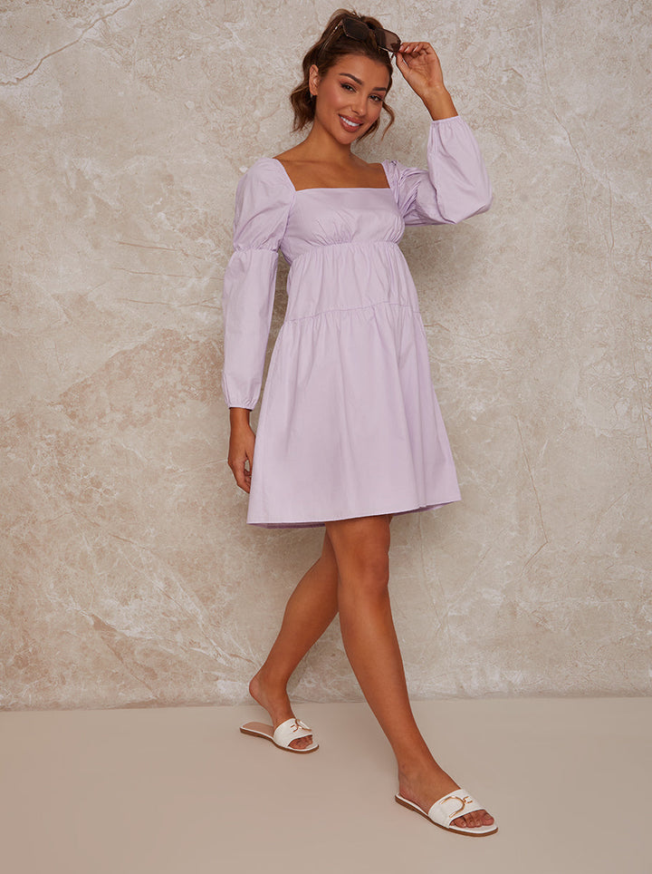 Puff Sleeve Smock Mini Dress — Garden Party Ready