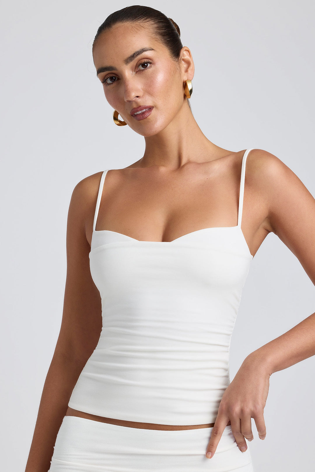 Ruched Bandeau Layered Tank Top — Figure-Flattering Fit