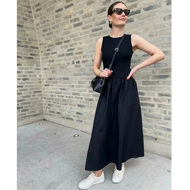 Cotton Gauze Tiered Pocket Midi Dress