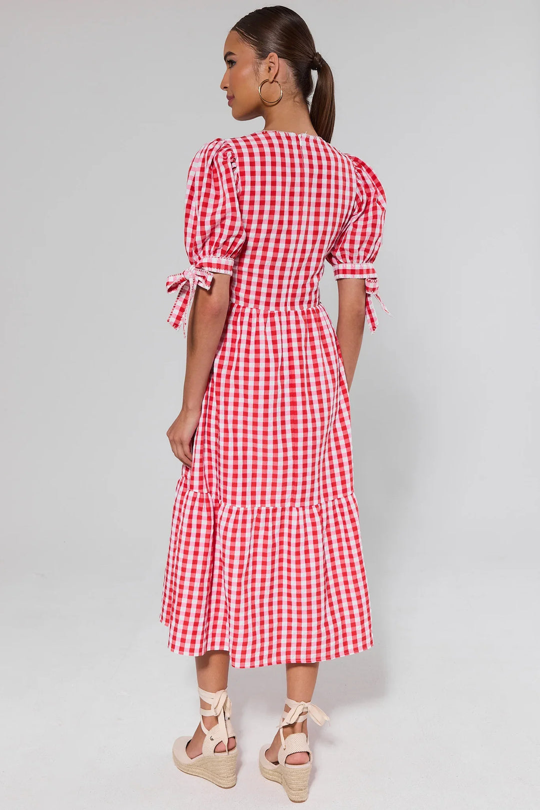 Gingham Tie-Strap Midi Sundress — Picnic Ready