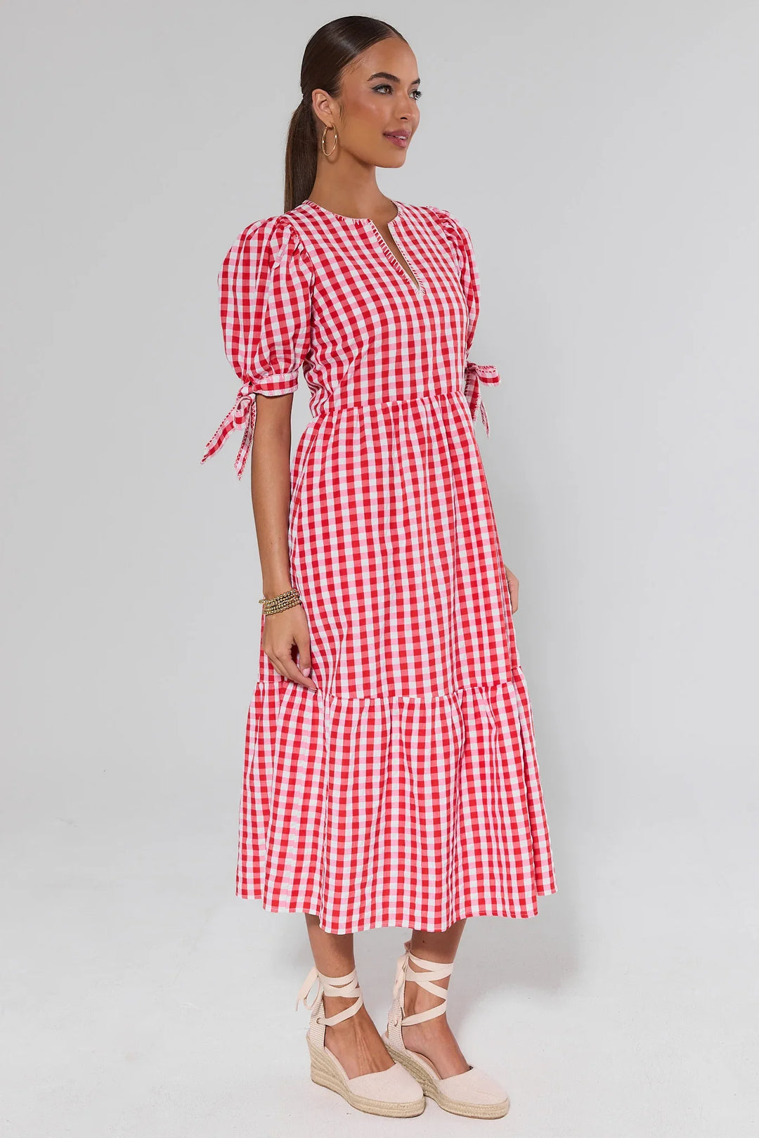Gingham Tie-Strap Midi Sundress — Picnic Ready