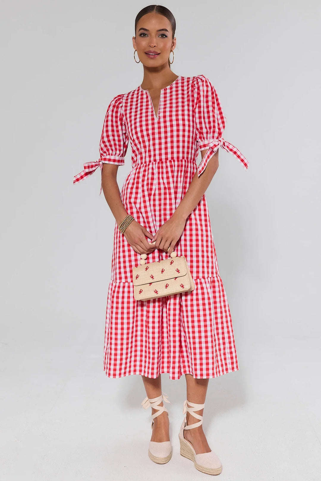 Gingham Tie-Strap Midi Sundress — Picnic Ready