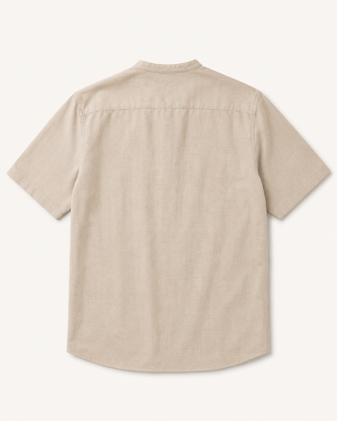 Men's Cotton-Linen Henley — Roll-Sleeve Summer Shirt